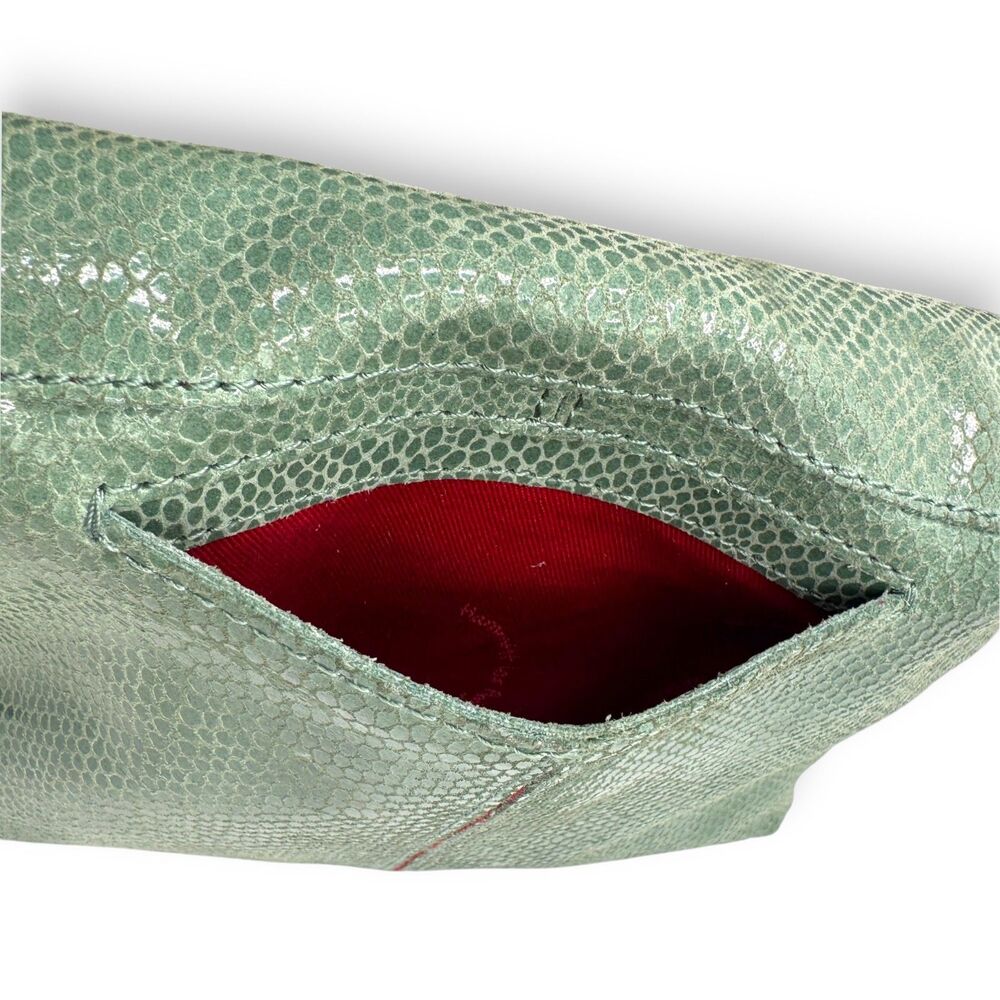 Hammitt VIP Medium Green Snakeskin Crossbody Silver Hardware - Picture 8 of 13